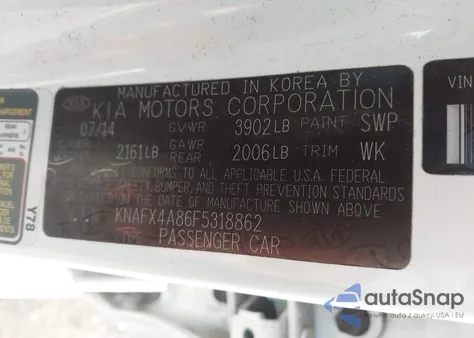 2015 Kia Forte Ex из США, поврежденный, VIN KNAFX4A86F5318862